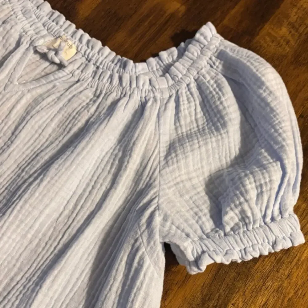 Crewcuts Girls Size 12 Dress 100% Cotton Gauze Puff Sleeve Sundress Beach